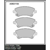 Колодки тормозные дисковые Allied Nippon, передние, комплект на ось (4 шт), арт. ADB31154