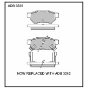 Колодки тормозные дисковые Allied Nippon, задние, комплект на ось (4 шт), арт. ADB3585