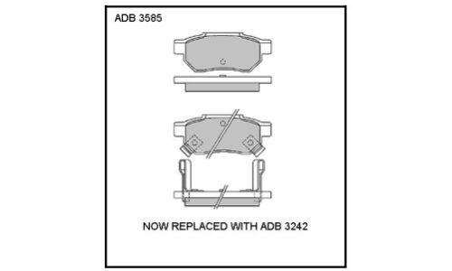 Колодки тормозные дисковые Allied Nippon, задние, комплект на ось (4 шт), арт. ADB3585