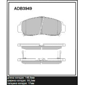 Колодки тормозные дисковые Allied Nippon, передние, комплект на ось (4 шт), арт. ADB3949