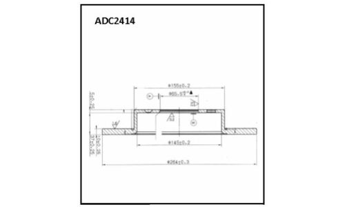Диск тормозной | зад Allied Nippon, арт. ADC2414