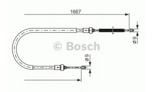 Трос ручного тормоза Bosch, левый, арт. 1987477956