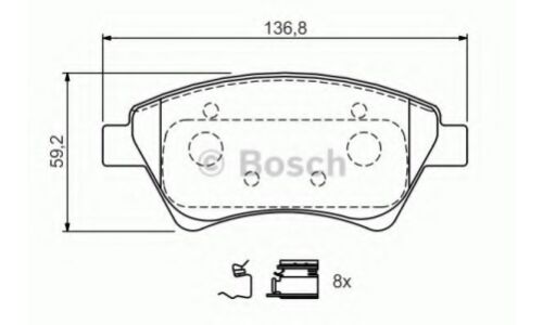 Колодки тормозные дисковые Bosch, передние, комплект на ось (4 шт), арт. 0 986 424 785