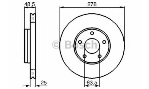 Диск тормозной Bosch, передний, арт. 986479173