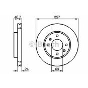Диск тормозной Bosch, передний, арт. 986479207