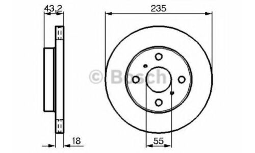 Диск тормозной | перед Bosch, арт. 0 986 479 244