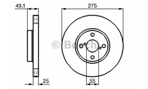 Диск тормозной | перед Bosch, арт. 0 986 479 245