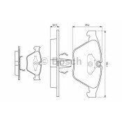Колодки тормозные дисковые Bosch, передние, комплект на ось (4 шт), арт. 0 986 494 036