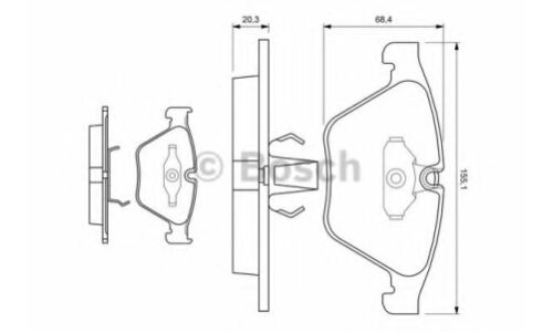 Колодки тормозные дисковые Bosch, передние, комплект на ось (4 шт), арт. 0 986 494 036