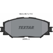 Колодки тормозные дисковые Textar, передние, комплект на ось (4 шт), арт. 2433601