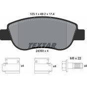 Колодки тормозные дисковые Textar с демпферной прокладкой Q+, передние, комплект на ось (4 шт), арт. 2439301