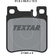Колодки тормозные дисковые Textar с демпферной прокладкой Q+, задние, комплект на ось (4 шт), арт. 2130501