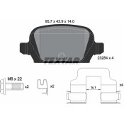 Колодки тормозные дисковые Textar, задние, комплект на ось (4 шт), арт. 2328404