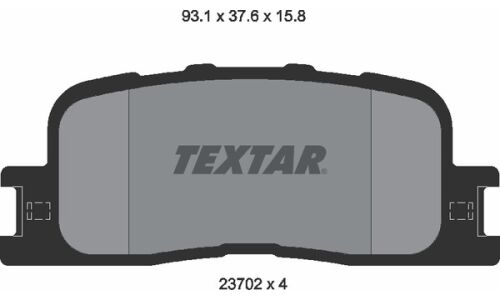 Колодки тормозные дисковые Textar, задние, комплект на ось (4 шт), арт. 2370201