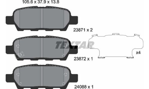 Колодки тормозные Textar дисковые, арт. 2387101