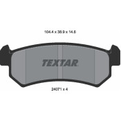 Колодки тормозные дисковые Textar, задние, комплект на ось (4 шт), арт. 2407101
