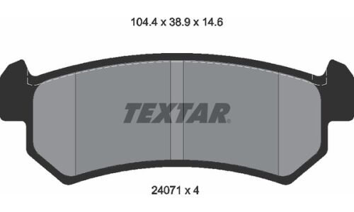 Колодки тормозные дисковые Textar, задние, комплект на ось (4 шт), арт. 2407101