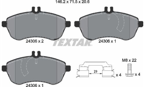 Колодки тормозные дисковые с противошумной пластиной Q+ | перед Textar, арт. 2430602