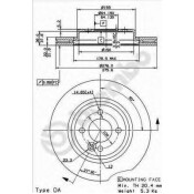 Диск тормозной Brembo, передний, правый/левый, 1 шт, арт. 09.8655.11