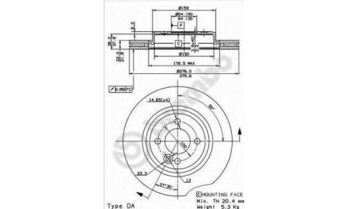 Диск тормозной Brembo, передний, правый/левый, 1 шт, арт. 09.8655.11