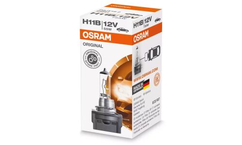Лампа галогенная Osram Original Line H11B (PGJY19-2, T15), 12В, 55Вт, 3200К, 1 шт, арт. 64241