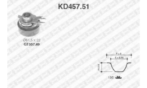 Комплект ремня ГРМ SNR, арт. KD457.51