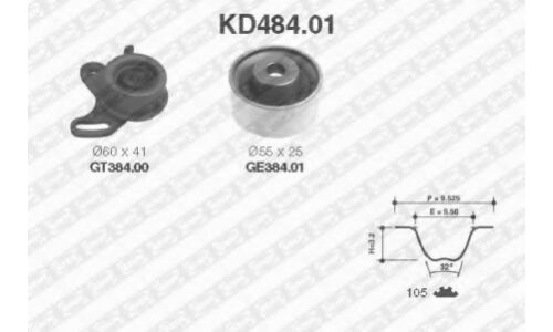 Комплект ремня ГРМ SNR, арт. KD484.01