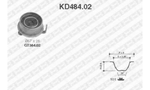 Комплект ремня ГРМ SNR, арт. KD484.02