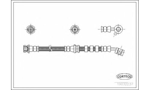 Шланг тормозной | перед прав Corteco, арт. 19032237