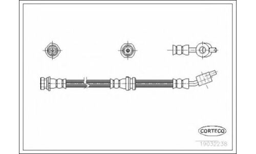 Шланг тормозной Corteco, передний, левый, арт. 19032238