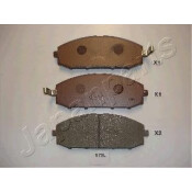 Колодки тормозные дисковые Japan Parts, передние, комплект на ось (4 шт), арт. PA-178AF