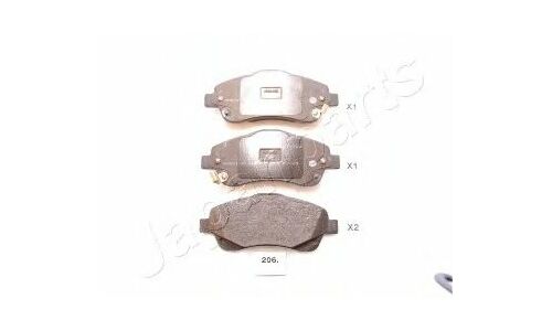 Колодки тормозные дисковые Japan Parts, передние, комплект на ось (4 шт), арт. PA-206AF