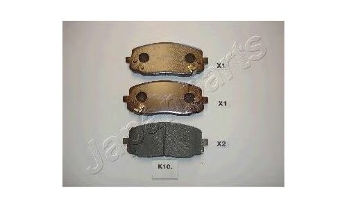 Колодки тормозные дисковые Japan Parts, передние, комплект на ось (4 шт), арт. PA-K10AF