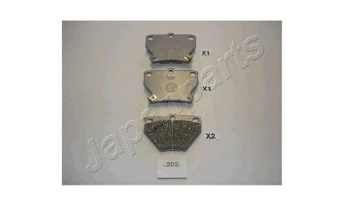 Колодки тормозные дисковые Japan Parts, задние, комплект на ось (4 шт), арт. PP-203AF