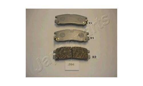 Колодки тормозные дисковые Japan Parts, задние, комплект на ось (4 шт), арт. PP-594AF