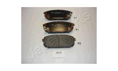 Колодки тормозные дисковые Japan Parts, задние, комплект на ось (4 шт), арт. PP-K03AF