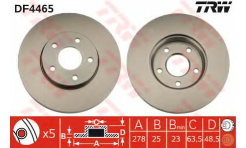 Диск тормозной TRW, арт. DF4465