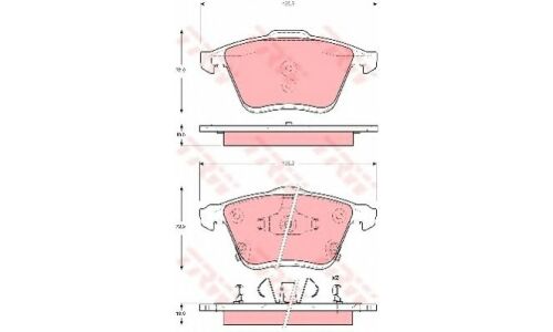 Колодки тормозные дисковые TRW, комплект на ось (4 шт), арт. GDB3400