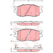 Колодки тормозные дисковые TRW, комплект на ось (4 шт), арт. GDB3420