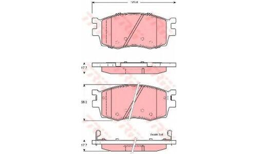 Колодки тормозные дисковые TRW, комплект на ось (4 шт), арт. GDB3420