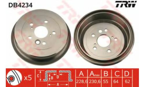 Барабан тормозной TRW, арт. DB4234