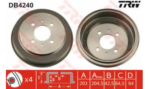 Барабан тормозной TRW, арт. DB4240