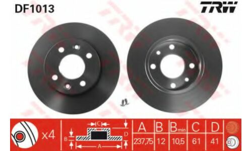 Диск тормозной TRW, арт. DF1013