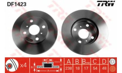 Диск тормозной TRW, арт. DF1423