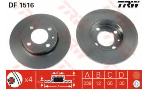 Диск тормозной TRW, арт. DF1516