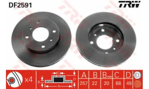 Диск тормозной TRW, арт. DF2591