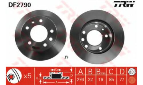 Диск тормозной TRW, передний, арт. DF2790