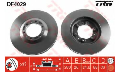 Диск тормозной TRW, арт. DF4029