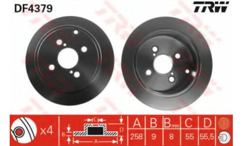 Диск тормозной TRW, арт. DF4379