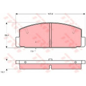 Колодки тормозные дисковые TRW, комплект на ось (4 шт), арт. GDB1027